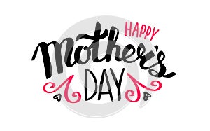 Happy Mothers day text for lettering card vector illustration isolated on white background
