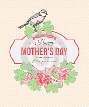 Happy Mothers Day Typographical Background.