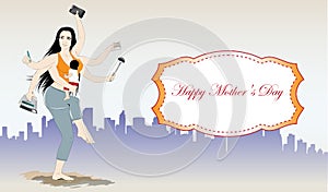Happy mothers day vector banner