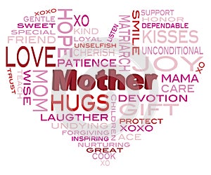 Happy Mothers Day Word Cloud Illustration photo