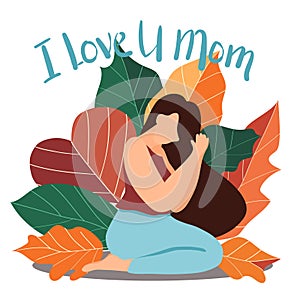 Happy mothers or womens day hand drawn vector card