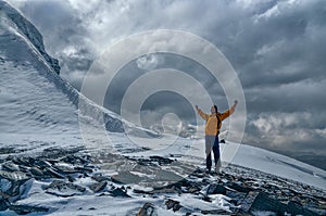 Happy mountaineer in Tajikistan