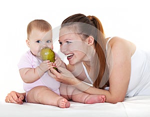 Happy mum with babe.