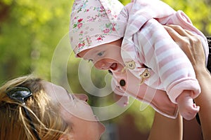 Happy mum and her child