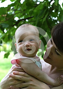 Happy mum and her child