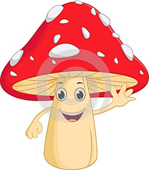 Happy mushroom cartoon