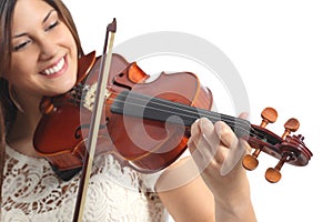 Happy musician playing violin