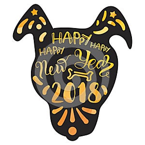 Happy New 2018 Year Lettering