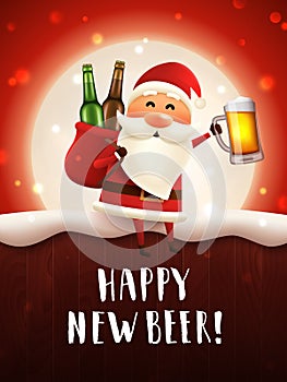 Happy new beer greeting card.