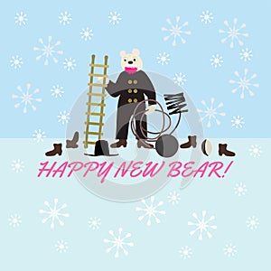 Happy New Evil Bear - wordplay with dark sarcasm