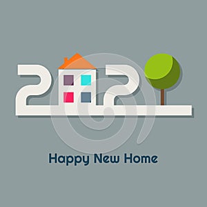 Happy New Home 2020 Abstract Real Estate Card