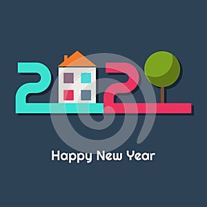 Happy New Home 2020 Abstract Real Estate Card