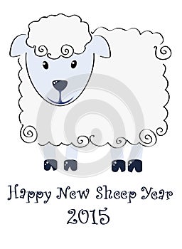 Happy New Sheep Year 2015 illustration