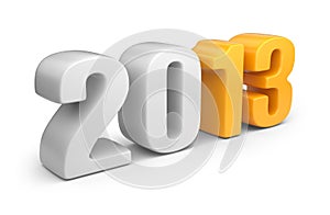 Happy new year 2013. 3D calendar isolated