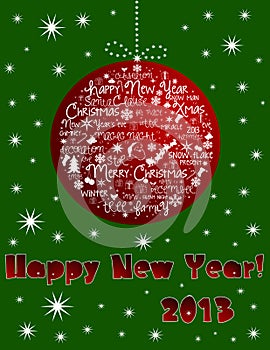 Happy New Year 2013 card