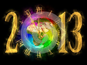 Happy new year 2013 - Europe, Africa, Asia