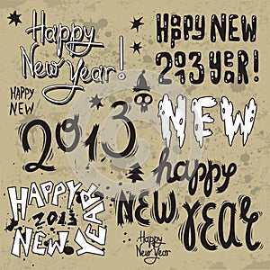 Happy New Year 2013 grunge text