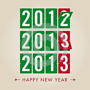 Happy new year 2013 mechanical timetable count sty