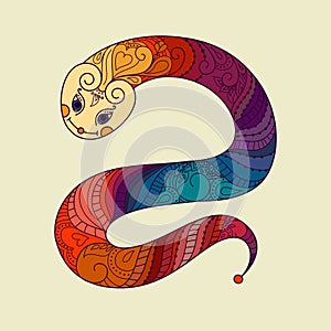 Happy new year. 2013. Snake year. Vector. Chinese horoscope. Sym