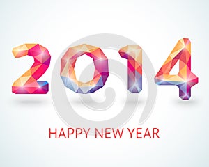 Happy New Year 2014 colorful greeting card