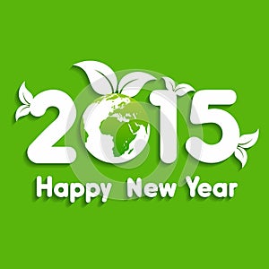 Happy New Year 2015 background with save the world concept