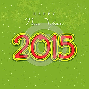 Happy New Year 2015 celebration greeting card.