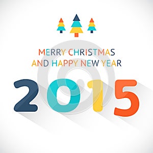 Happy New Year 2015 colorful greeting card made