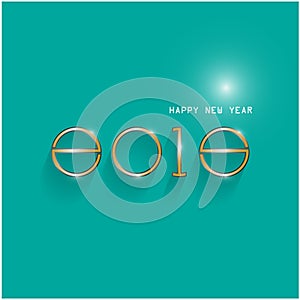 Happy new year 2015 creative greeting card design