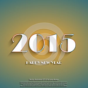 Happy new year 2015 creative greeting card design