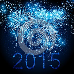 Happy New Year 2015 fireworks background