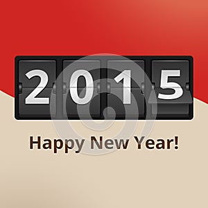 Happy New Year 2015 on flip clock