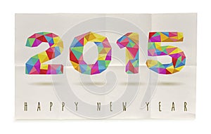 Happy New Year 2015 folded paper poster