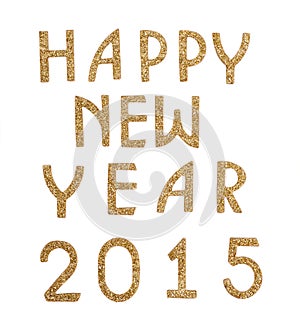 Happy New Year 2015 in golden text