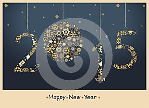 Happy New Year 2015 greeting card