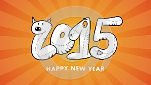 Happy new year 2015 hand drawn video background