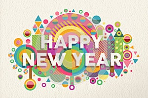 Happy new year 2015 quote illustration poster