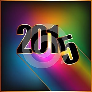 Happy New year 2015 with rainbow