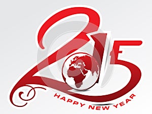 Happy new year 2015 text background with globe