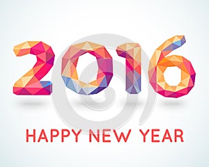 Happy New Year 2016 colorful greeting card