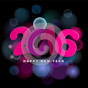 Happy New Year 2016 in papercut style