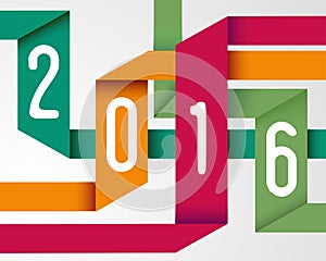 Happy new year 2016 simple origami background