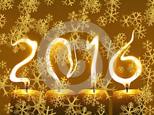 Happy new year 2016 - snowflakes