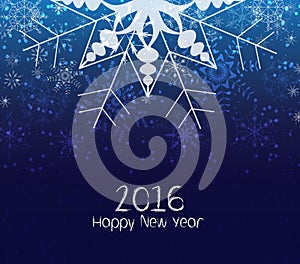 Happy new year 2016, winter christmas background