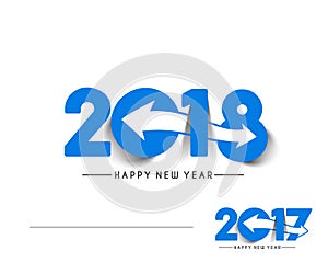 Happy new year 2017 and 2018 Text Design