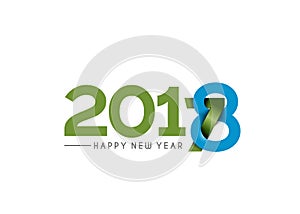 Happy new year 2017 and 2018 Text Design