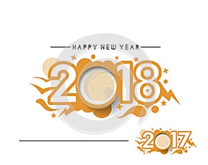 Happy new year 2017 and 2018 Text Design