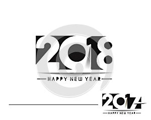 Happy new year 2017 and 2018 Text Design