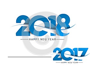 Happy new year 2017 and 2018 Text Design