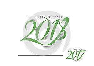 Happy new year 2017 and 2018 Text Design