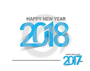 Happy new year 2017 and 2018 Text Design